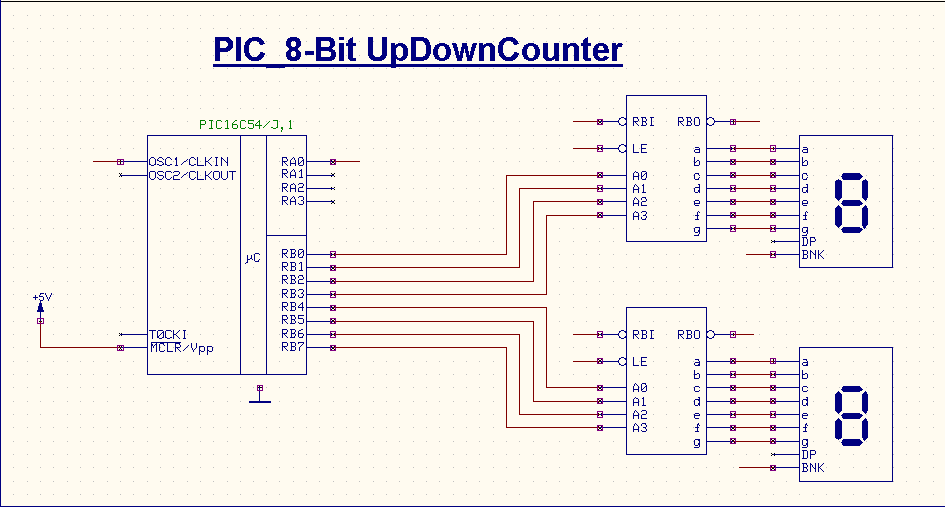 PIC 8-Bit UpDownCounter