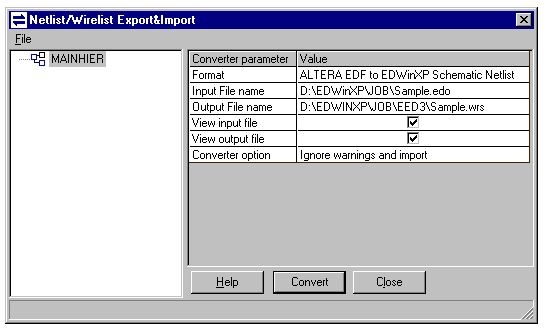 ALTERA EDF to EDWinXP Schematic Netlist