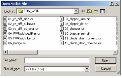 Open Netlist file window