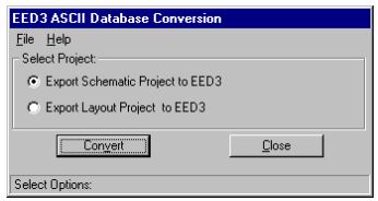 EED3 ASCII Database Conversion window