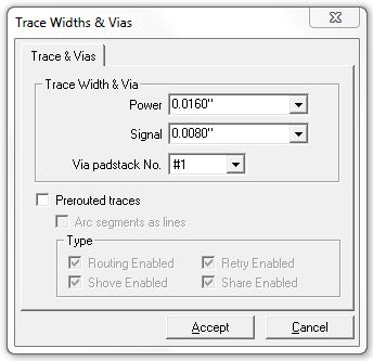 trace width and vias