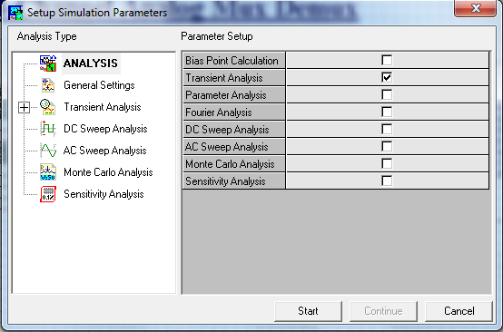 setup simulation parameters